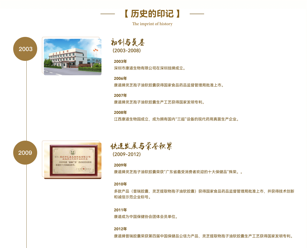 康道发展历程2003-2009